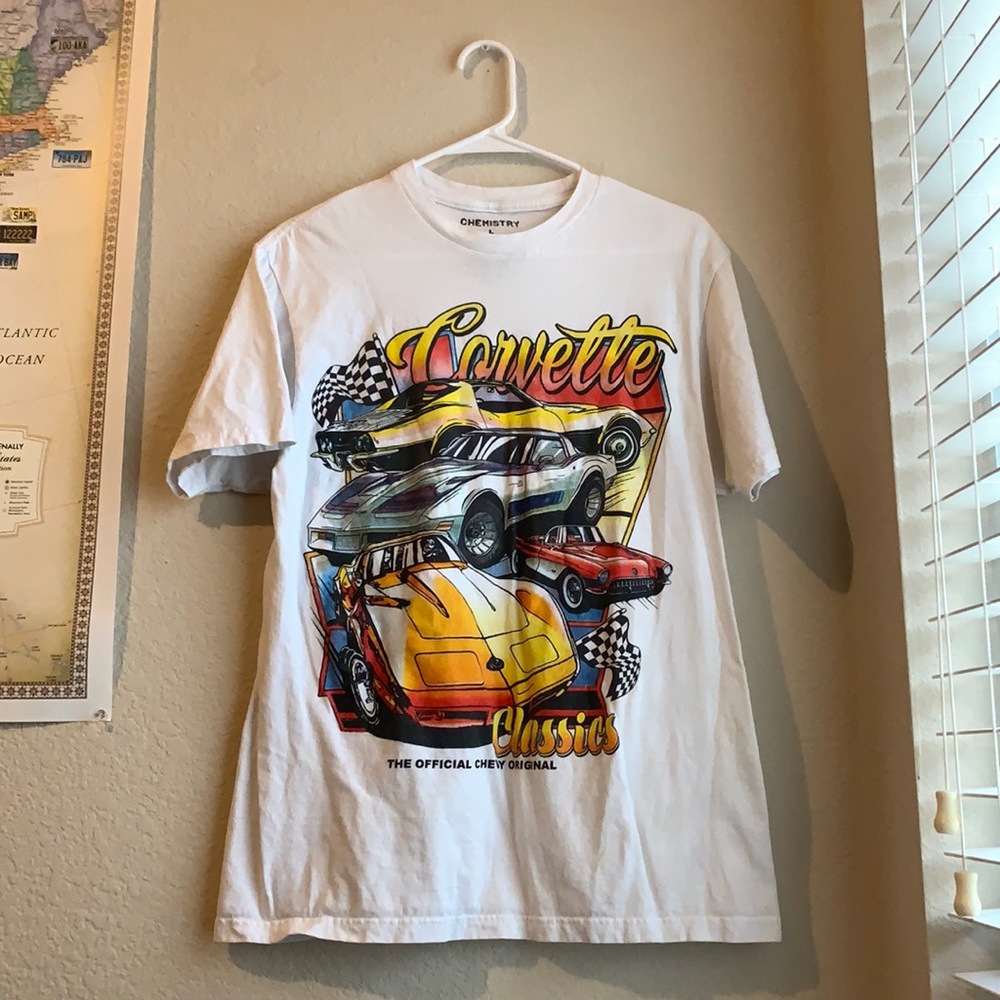Men’s White Graphic Corvette T-Shirt